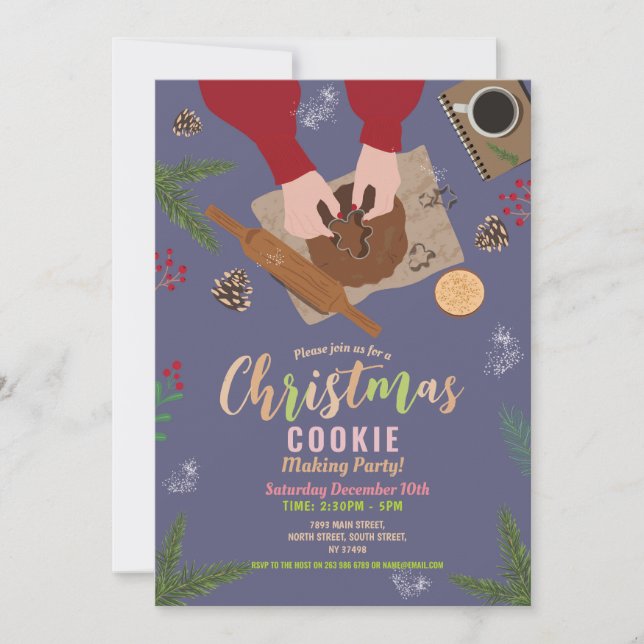 Invitación Familia de Navidades de Fiestas festivos (Anverso)