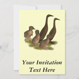Invitación Familia de patos corredores de chocolate