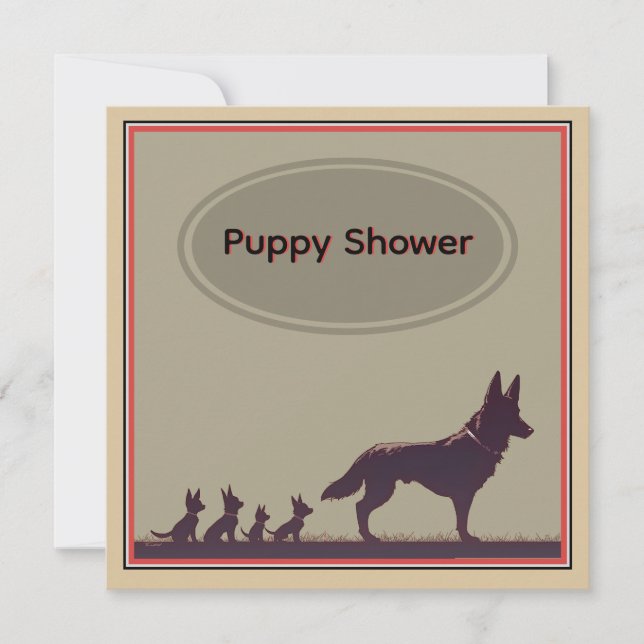 Invitación Familia de perros ovinos belgas (Anverso)