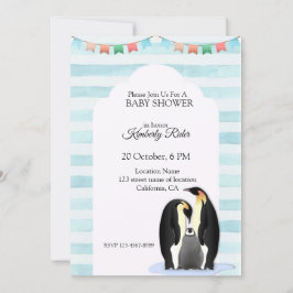Invitación Familia de pingüinos lindos