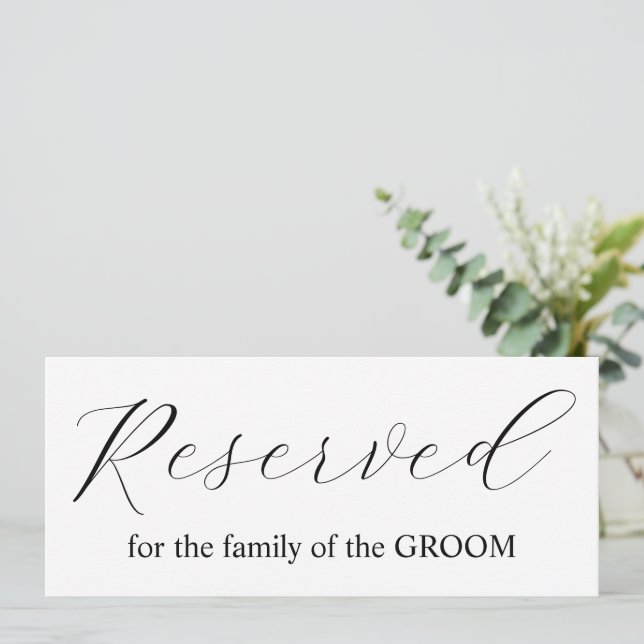 Invitación Familia de tablas de bodas reservadas para caligra (Anverso de pie)