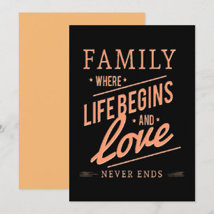 Invitación FAMILIA Donde La Vida Comienza Y El Amor Nunca Ter
