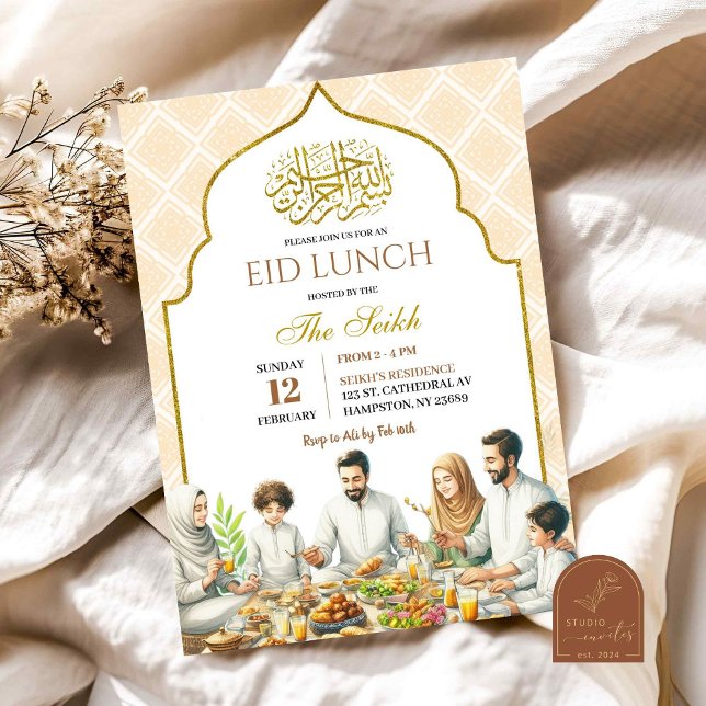 Invitación Familia Gold Ramadan Eid Lunch Islam (Subido por el creador)