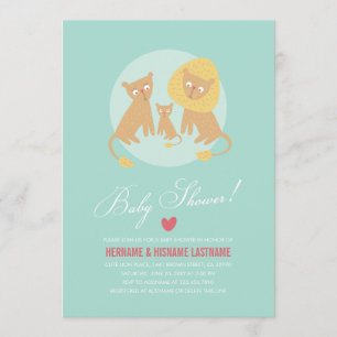 Invitación Familia León Mint Parejas Baby Shower Invitan a Ro