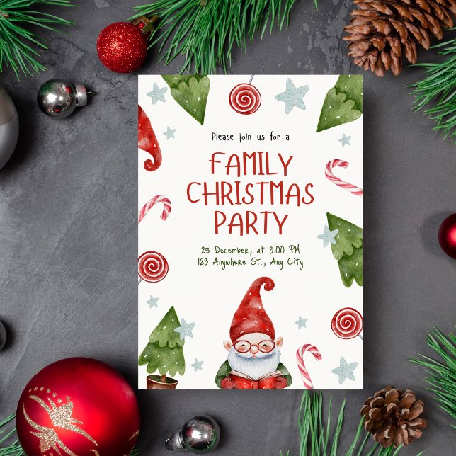 Invitación Familia Navidad editable Fiesta de vacaciones (Subido por el creador)