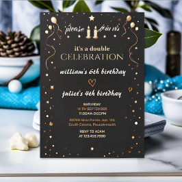 Invitación familia Parentesco Negro simple moderno Cumpleaños