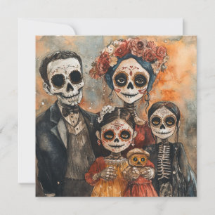 Invitación Familia tradicional reuniendo el Día de los Muerto