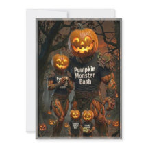 Invitación familiar Spooky Pumpkin Monster Bash
