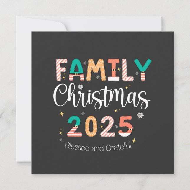 Invitación Family Christmas 2025 Blessed and Grateful  (Anverso)