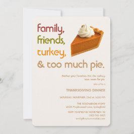 Invitación Family, Friends, Turkey, Pie Modern Thanksgiving