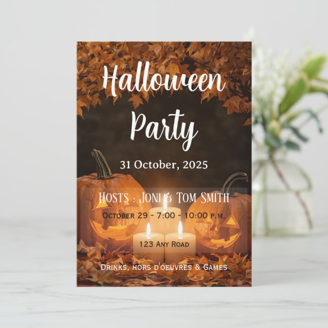 Invitación Family Pumpkin Carving Party Invitation  Halloween (Anverso de pie)