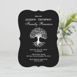 Invitación Family Reunion black and white Invitation
