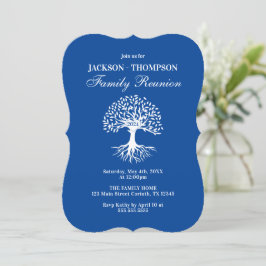 Invitación Family Reunion blue and white Invitation
