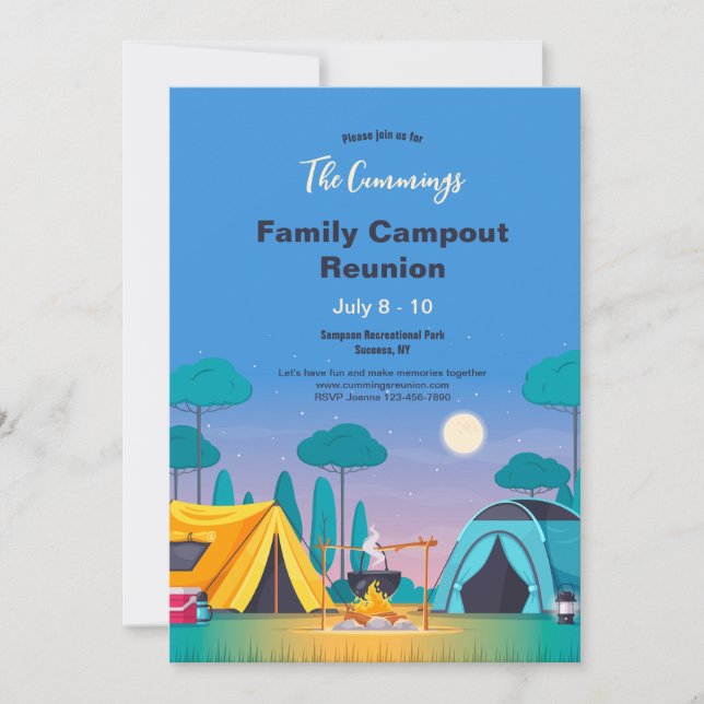 Invitación Family Reunion Camping  (Anverso)