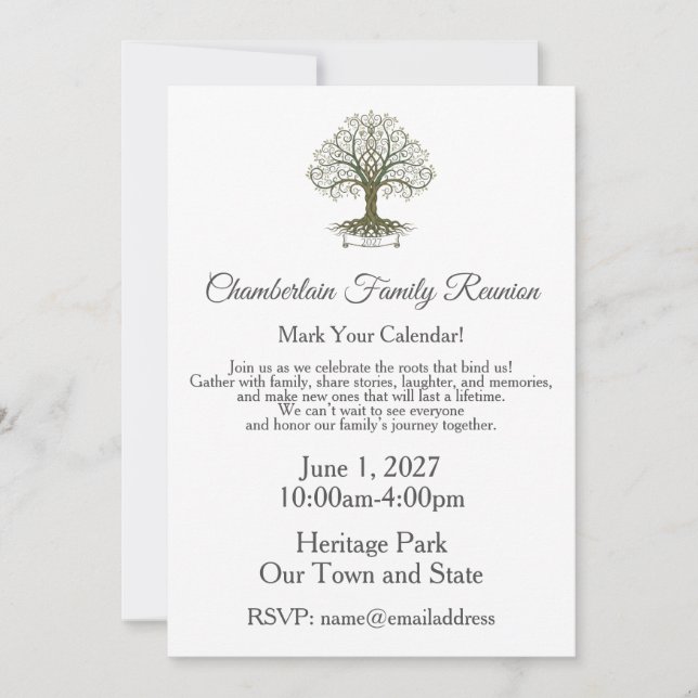 Invitación Family Reunion Celebration Invitation (Anverso)