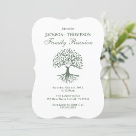 Invitación Family Reunion Green and white Invitation