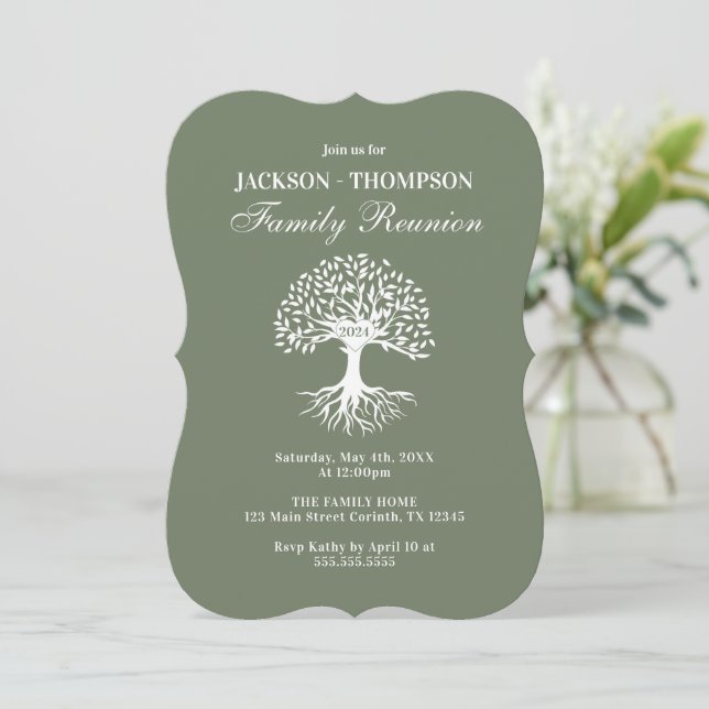 Invitación Family Reunion green Invitation (Anverso de pie)