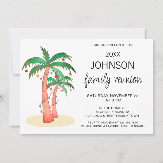 Invitación Family Reunion Tree (Anverso)