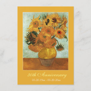 Invitación Famoso aniversario de doce girasoles de arte fino