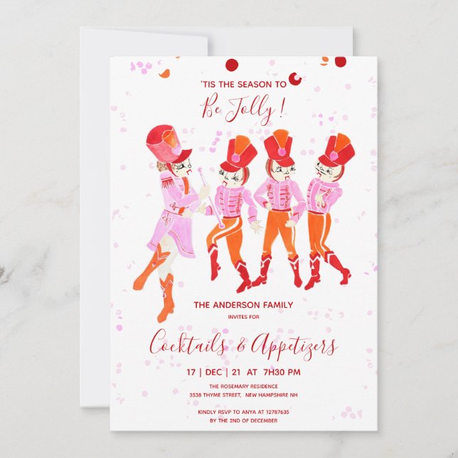 Invitación Famoso ballet de nucracker color rosa (Anverso)