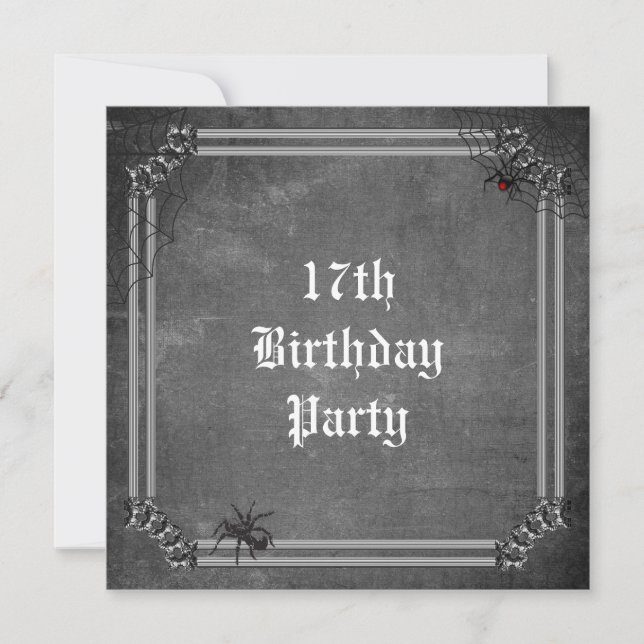 Invitación Famoso cumpleaños 17 de Halloween (Anverso)