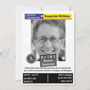 Invitación Famoso cumpleaños de la policía cómica Chiste de d