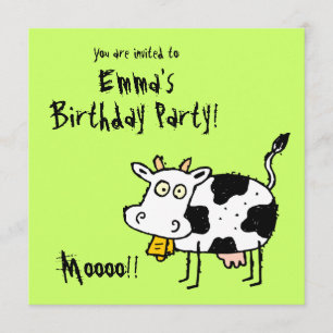 Invitación Famoso Fiesta de Vaca Granja (Cumpleaños) ¡¡Moooo!