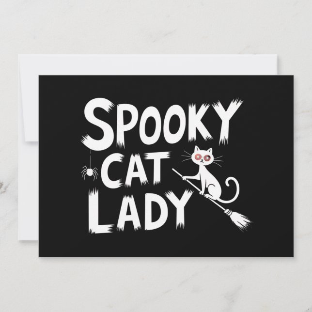 Invitación Famoso gato, mamá espantada, gato, dama de Hallowe (Anverso)