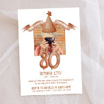 Invitación Famoso Gorra Fiesta 80th Birthday Open House Photo<br><div class="desc">Esta alegre invitación es perfecta para celebrar un fabuloso cumpleaños número 80 con risas y amor. Diseñado para un fiesta de la casa abierta, cuenta con un fondo blanco, un cartel de fiesta acuarela que dice "el giro de esta mujer" y el gran "80" en bonitos gráficos de globos acuarelas....</div>