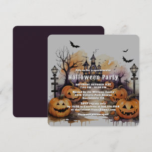 Invitación Famoso Jack O’Lanterns Bats Halloween Party