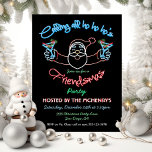 Invitación Famoso Navidad Friendsmas vacaciones Rótulo neón<br><div class="desc">Llamando a todos los amigos, compañeros de trabajo, vecinos o personal de oficina, celebremos a los Navidades de Friendsmas con esta Funny Neon Santa con maritinis con un alegre Ho Ho's! Barras de color neón en la parte trasera. ¡Ideal para un fiesta de cócteles de Navidades de vacaciones! Para realizar...</div>