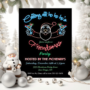 Invitación Famoso Navidad Friendsmas vacaciones Rótulo neón