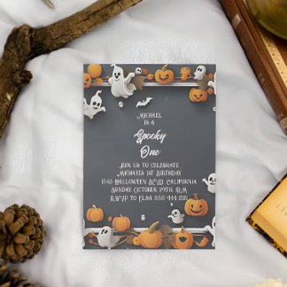 Invitación Famoso primer cumpleaños de Halloween