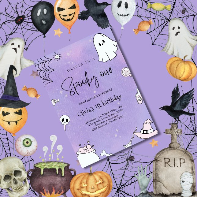 Invitación Famoso primer cumpleaños de Halloween (Subido por el creador)