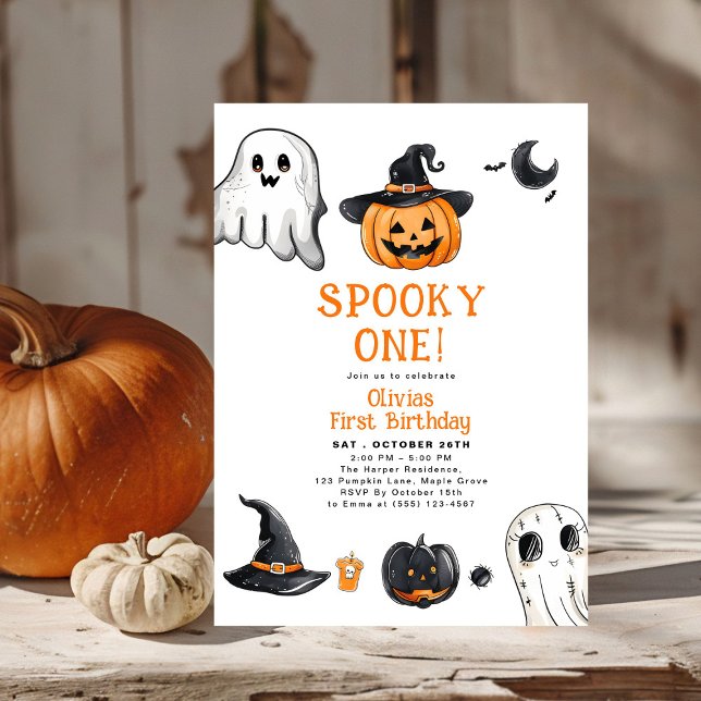 Invitación Famoso primer cumpleaños de Halloween (Subido por el creador)