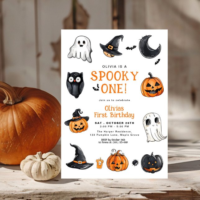 Invitación Famoso primer cumpleaños de Halloween (Subido por el creador)