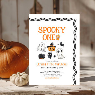Invitación Famoso primer cumpleaños de Halloween