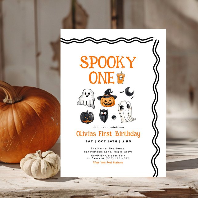 Invitación Famoso primer cumpleaños de Halloween (Subido por el creador)