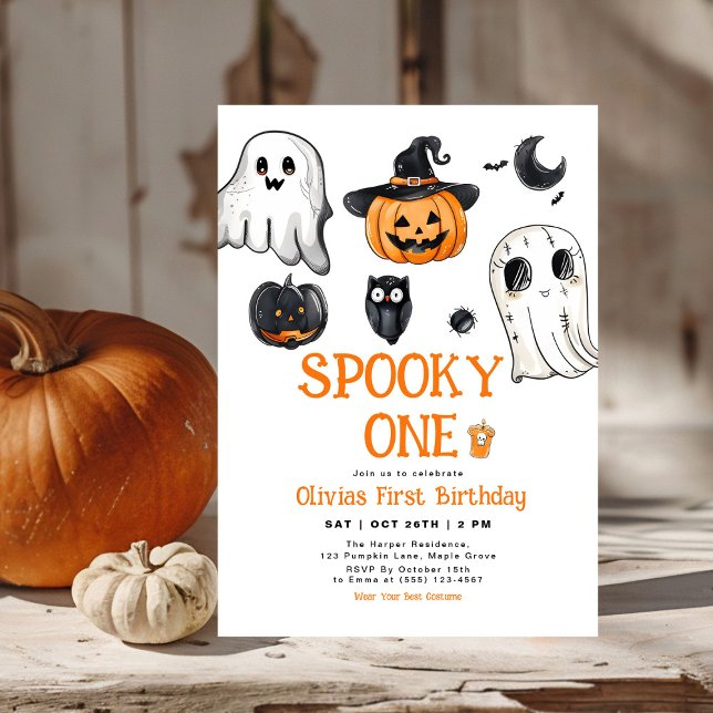Invitación Famoso primer cumpleaños de Halloween (Subido por el creador)