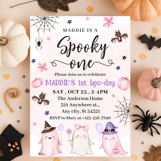 Invitación Famoso primer cumpleaños de Halloween (Subido por el creador)
