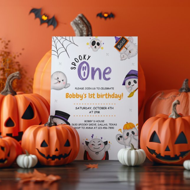 Invitación Famoso primer cumpleaños de Halloween (Subido por el creador)