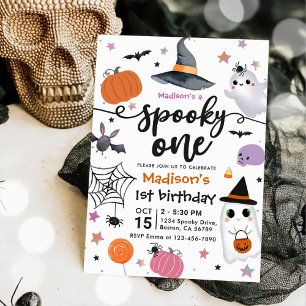 Invitación Famoso primer cumpleaños de Halloween