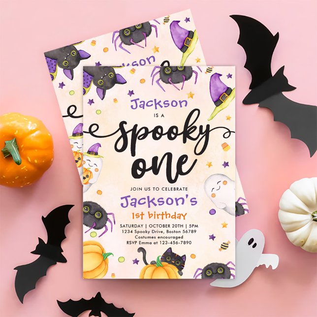 Invitación Famoso primer cumpleaños de Halloween (Subido por el creador)