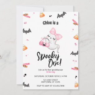 Invitación Famoso primer cumpleaños de Halloween de Boo-Day d