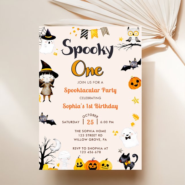 Invitación Famoso primer cumpleaños de una fiesta de hallowee (Subido por el creador)