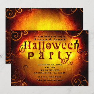Invitación Famoso truco Naranja o fiesta de Halloween