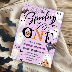 Invitación Famoso Un Chica de Halloween Primer Cumpleaños Púr