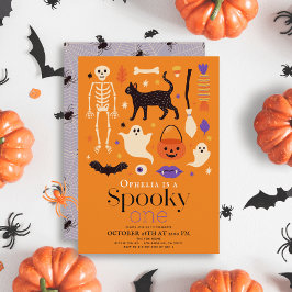 Invitación Famoso Un Naranja de los Motivos de Halloween Prim