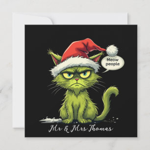 Invitación Famosos Navidades "Ew People" Meowy Cat Amantes