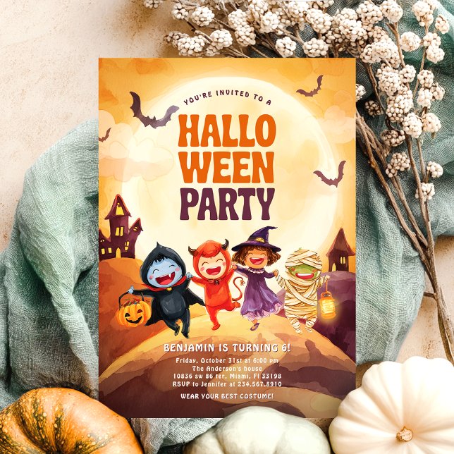 Invitación Famosos niños de la fiesta de cumpleaños de Hallow (Subido por el creador)
